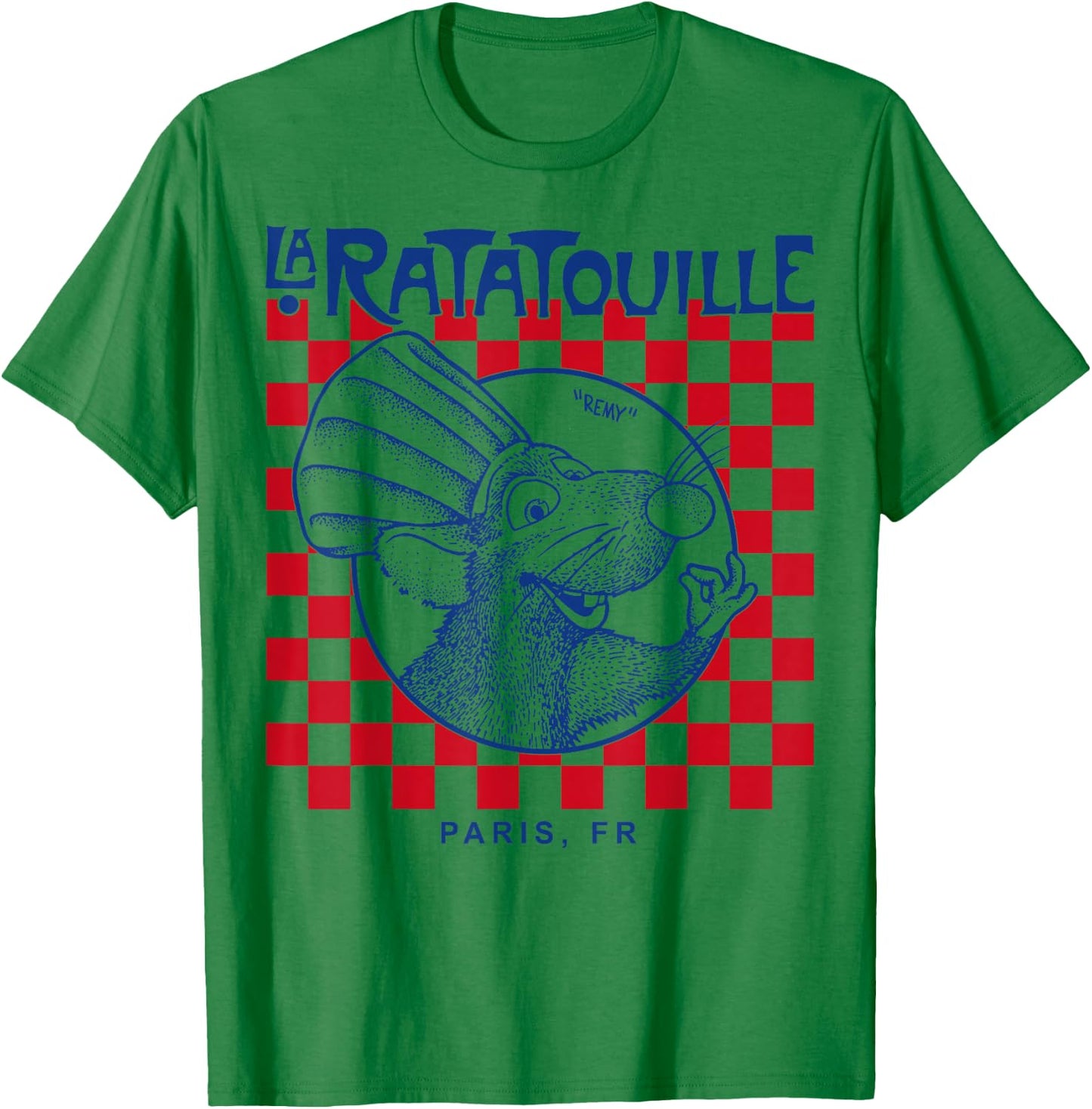 Disney Pixar Ratatouille Remy Paris Checkerboard Vintage T-Shirt - T-Shirt | Irish Green