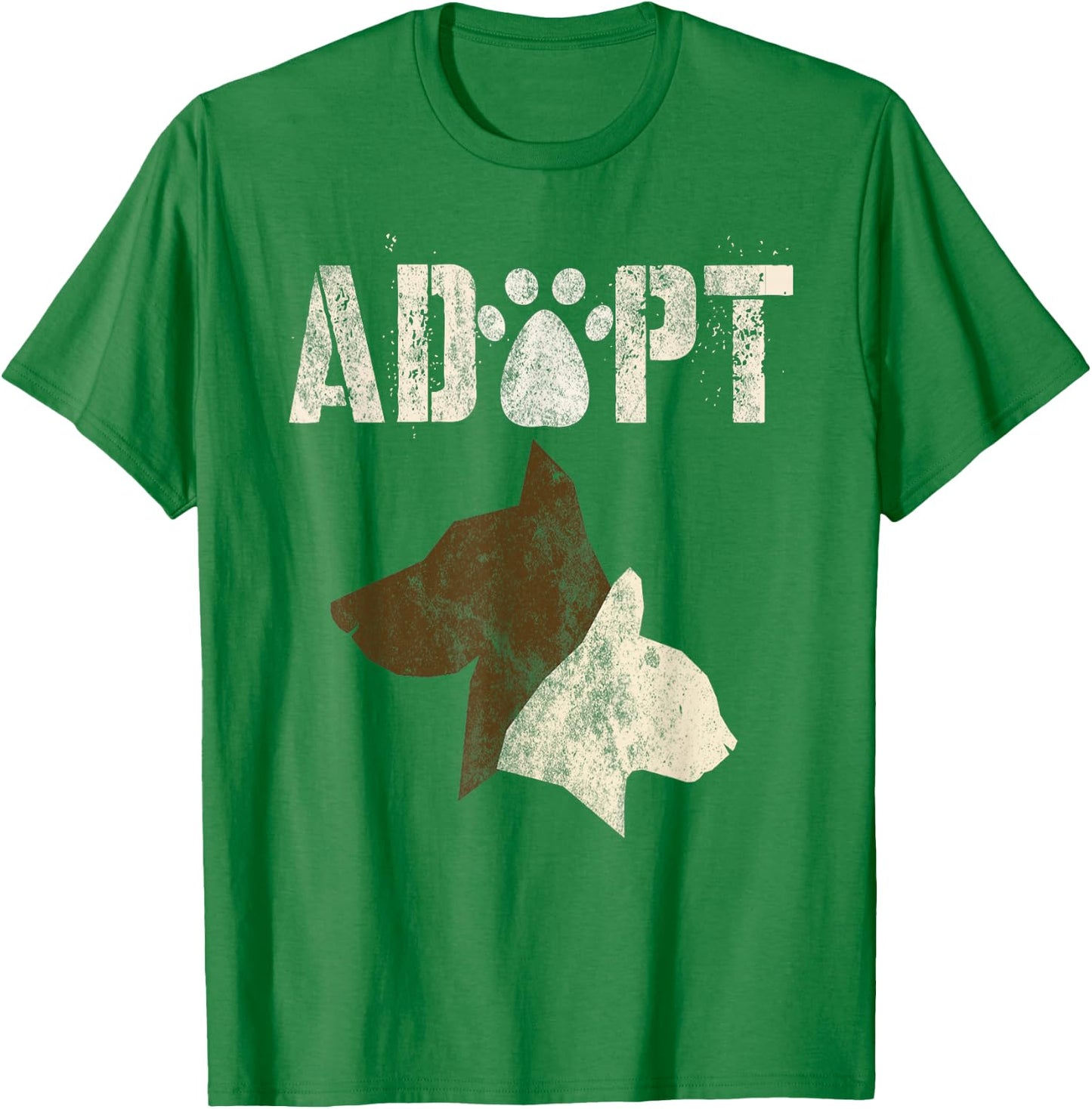 ADOPT Vintage Animal Rescue Shelter Cats Dogs Adoption Dept T-Shirt - T-Shirt | Irish Green