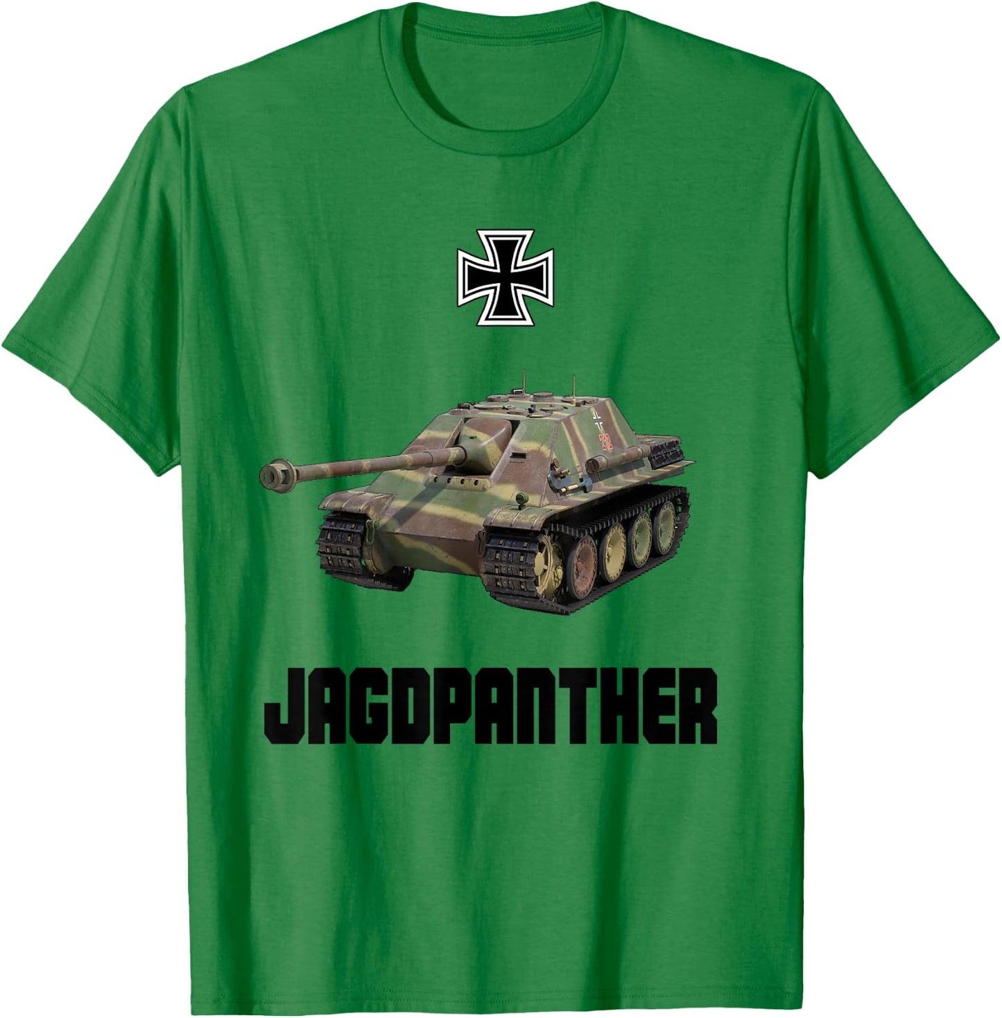 Jagdpanther German Tank Destroyer WW2 Military Vehicle T-Shirt - T-Shirt | Irish Green