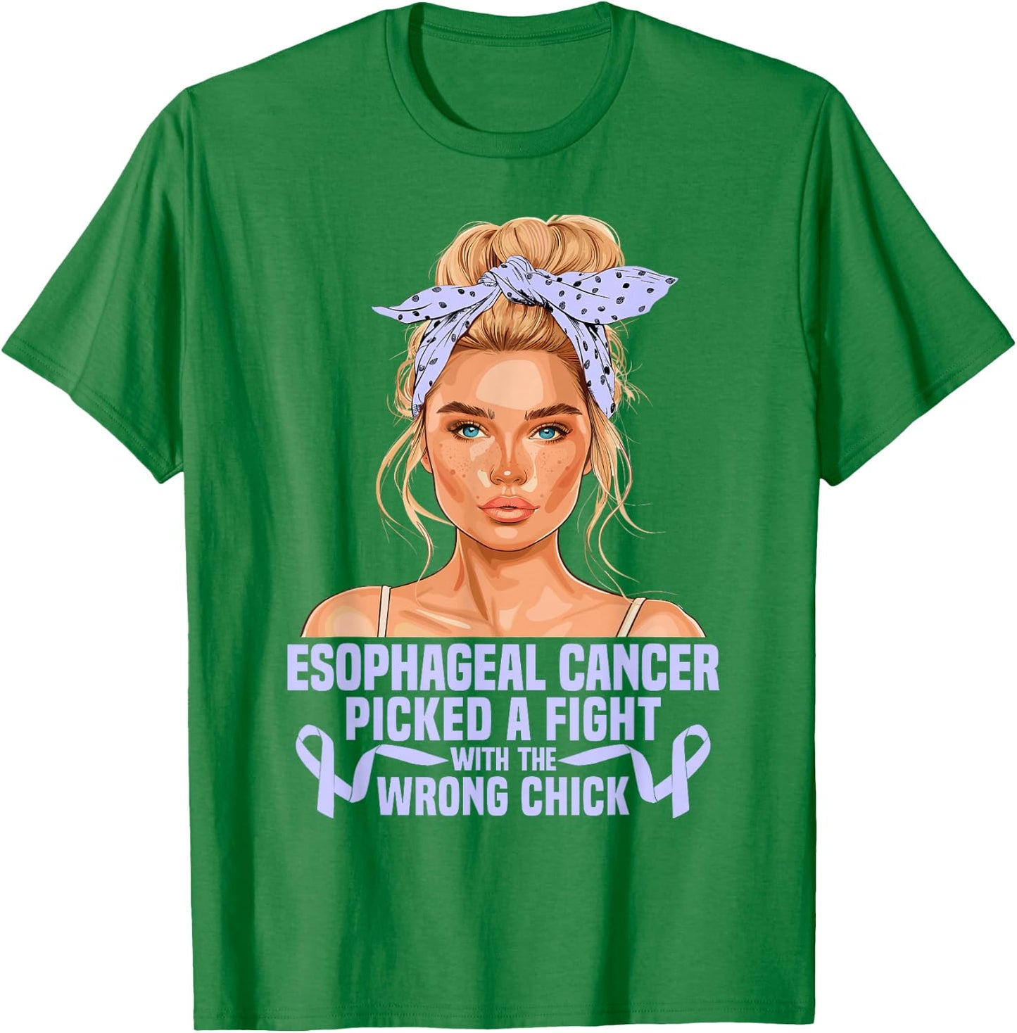 Cancer Awareness Month Women Fighter Esophageal Cancer T-Shirt - T-Shirt | Irish Green