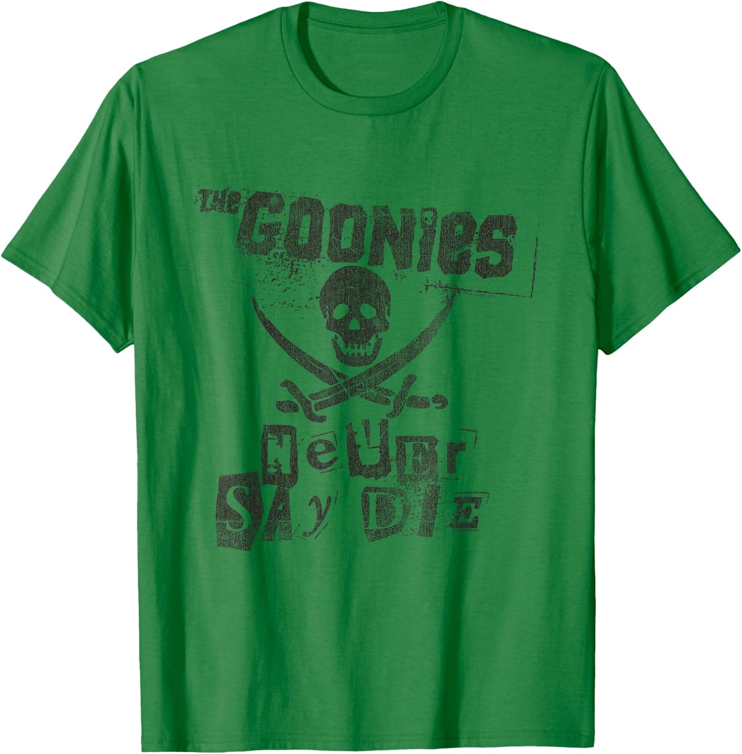 The Goonies Never Say Die Punk Letters Movie T-Shirt - T-Shirt | Irish Green