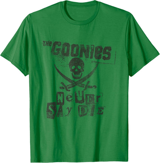 The Goonies Never Say Die Punk Letters Movie T-Shirt - T-Shirt | Irish Green