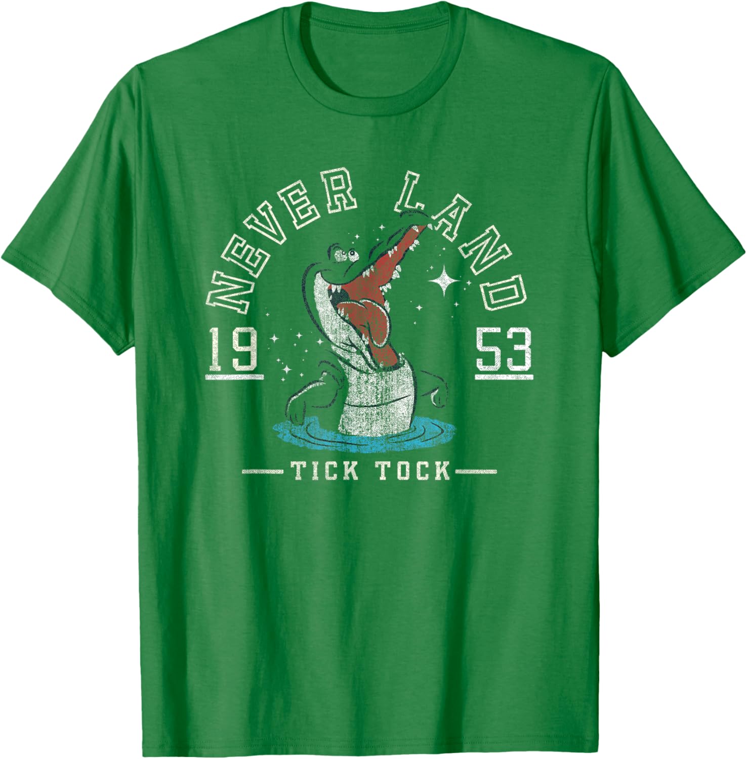 Disney Peter Pan Neverland Croc Collegiate Tick Tock 1953 T-Shirt - T-Shirt | Irish Green
