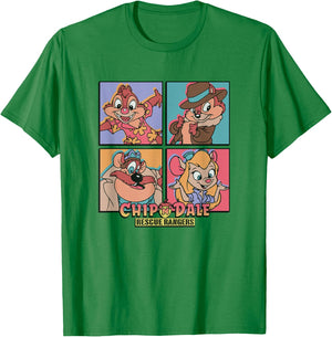 Disney Chip 'n' Dale Rescue Rangers Characters Panels T-Shirt - T-Shirt | Irish Green