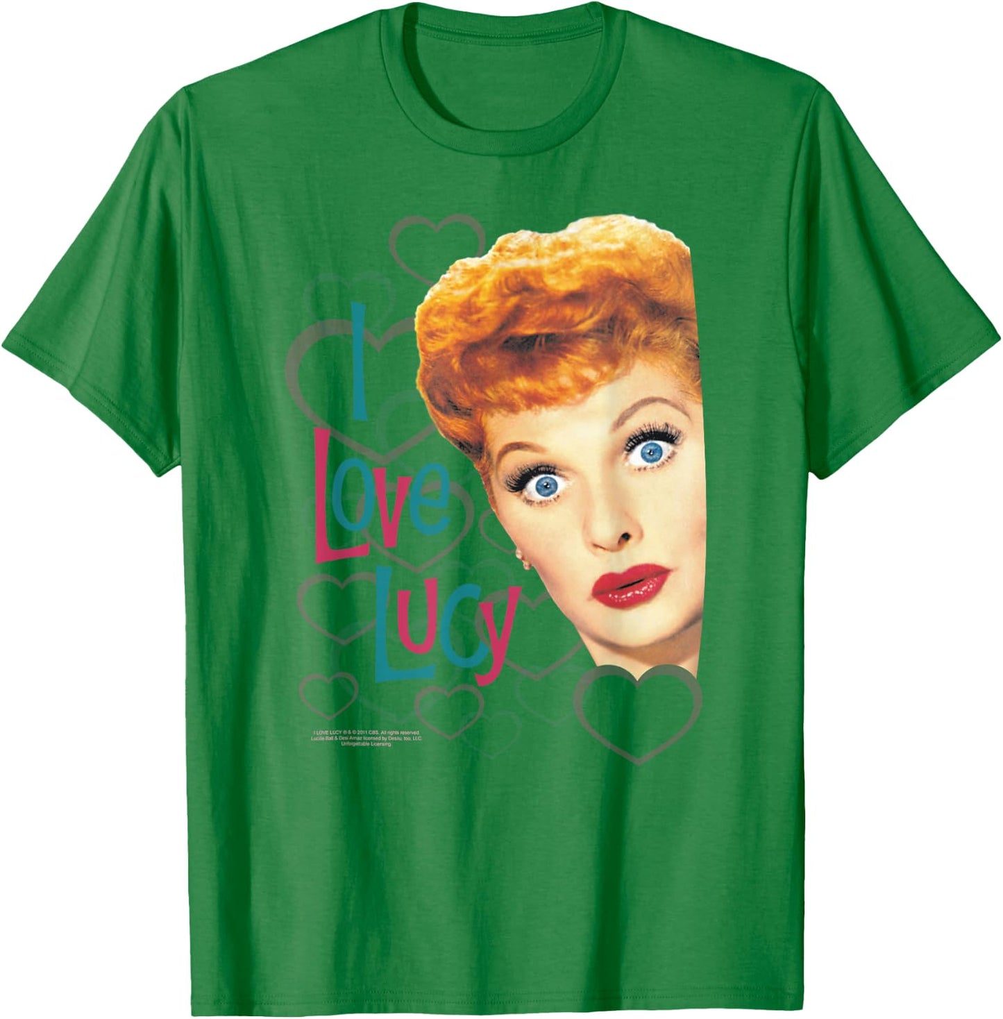 I Love Lucy Hollywood Open Hearts T-Shirt - T-Shirt | Irish Green