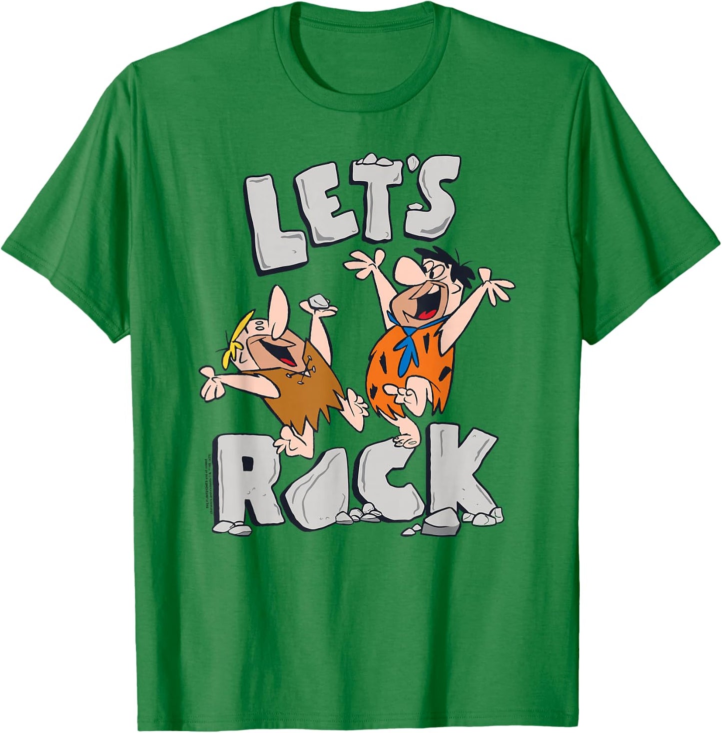 The Flintstones Fred Barney Let's Rock T-Shirt - T-Shirt | Irish Green
