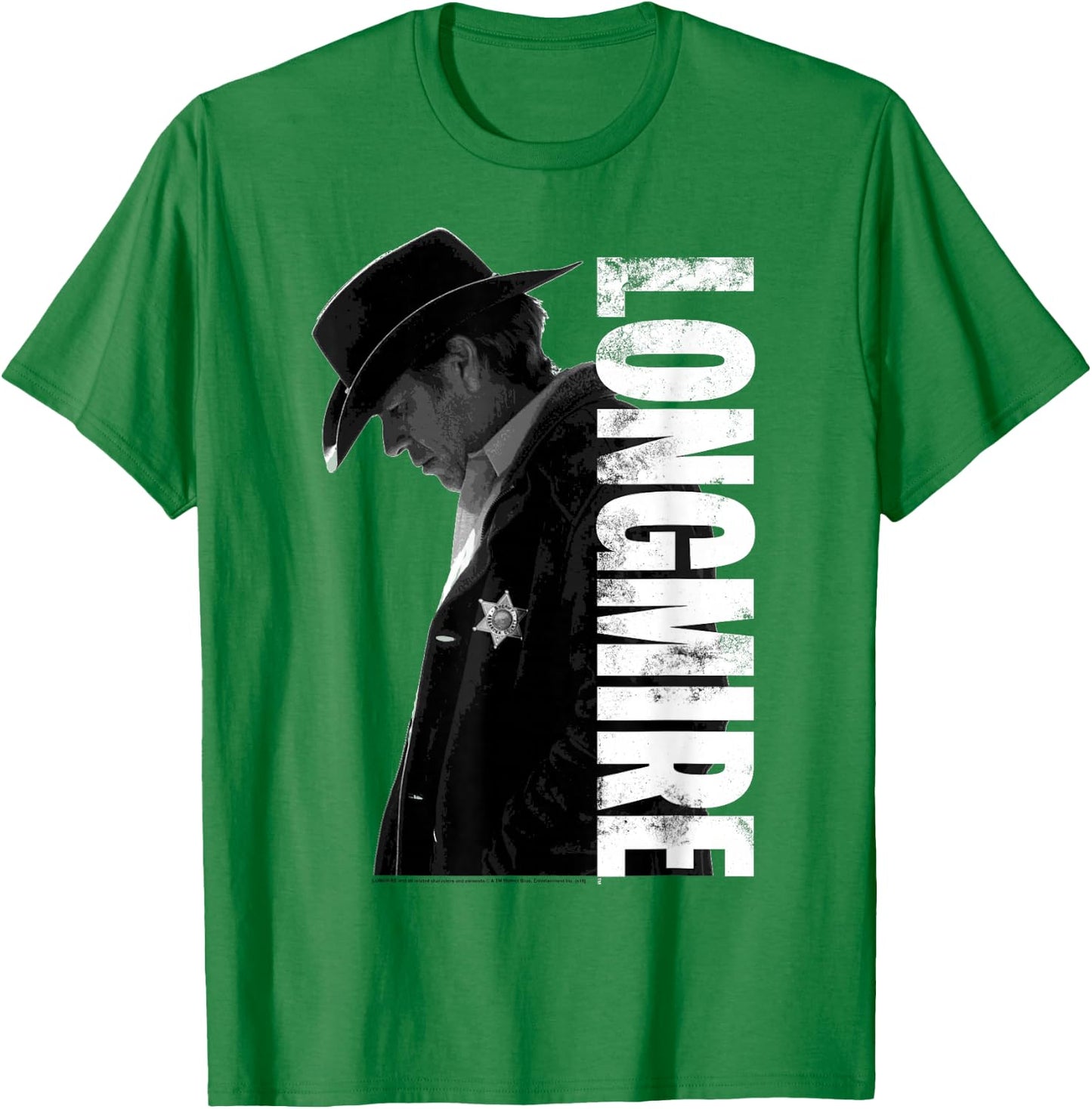 Warner Bros. Longmire Profile - -Adult, Silver, Small, Short Sleeve, , Classic Fit, Cotton, Polyester T-Shirt - T-Shirt | Irish Green