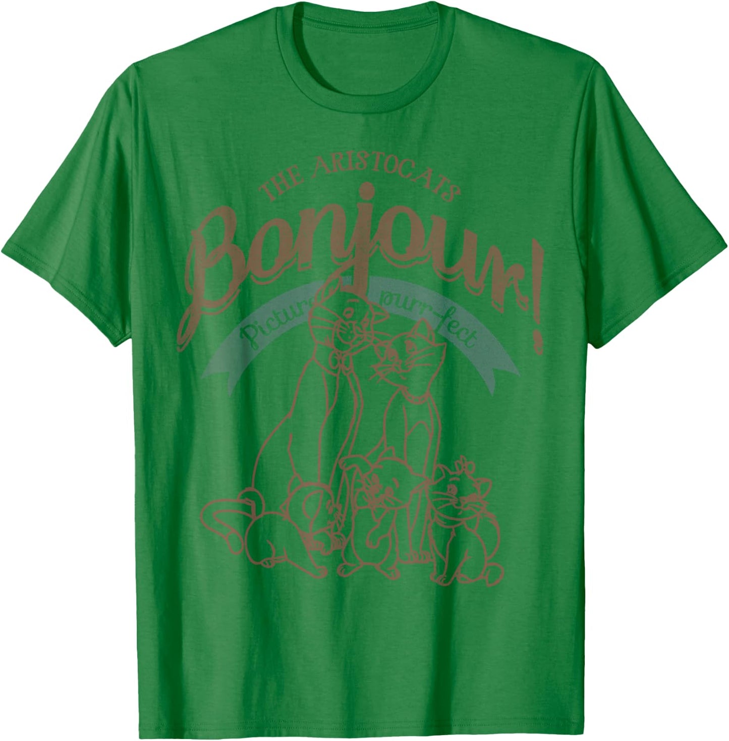 Disney The Aristocats Bojour Picture Purrfect T-Shirt - T-Shirt | Irish Green