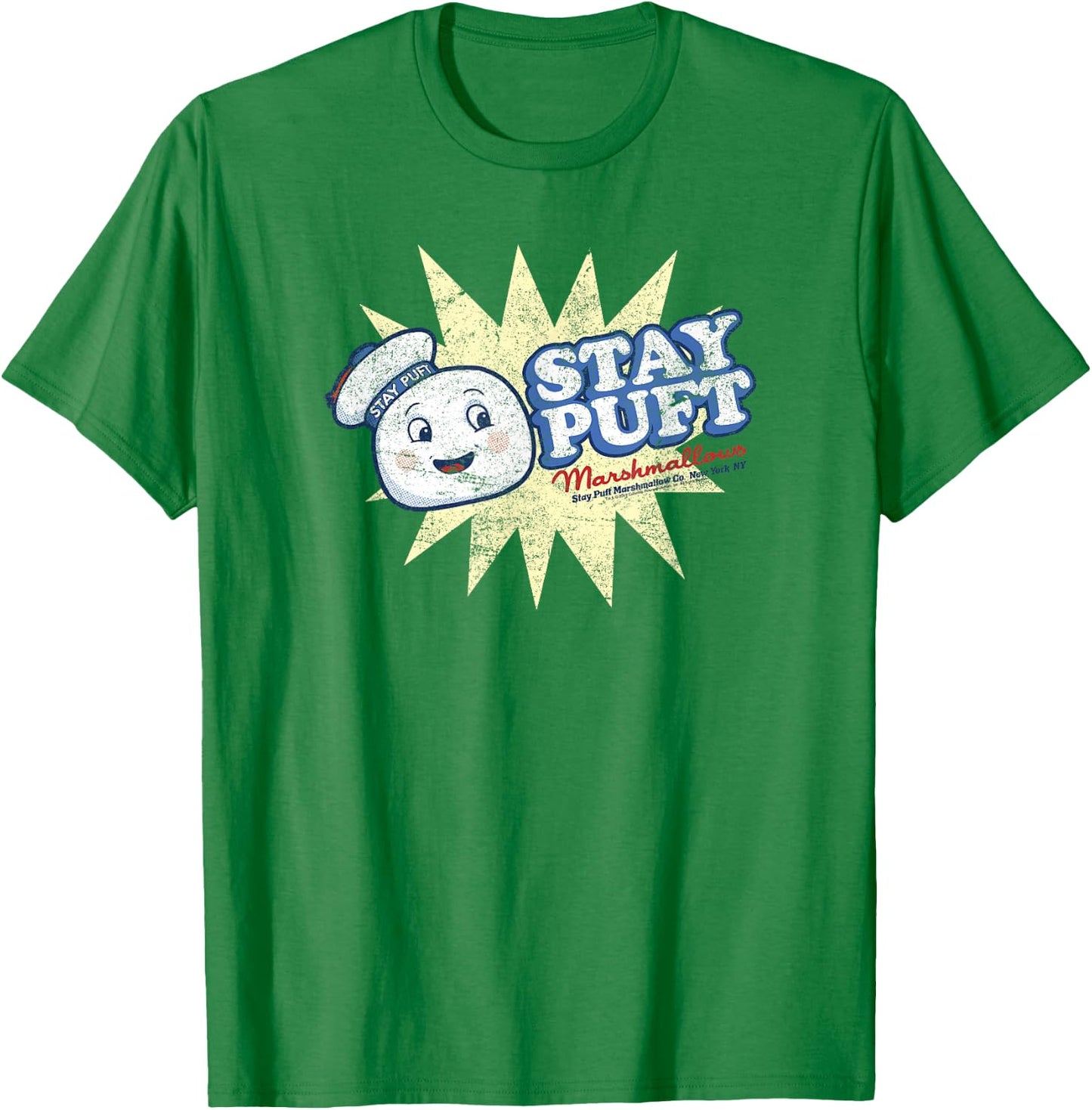 Ghostbusters Vintage Marshmallow Man Poster T-Shirt - T-Shirt | Irish Green