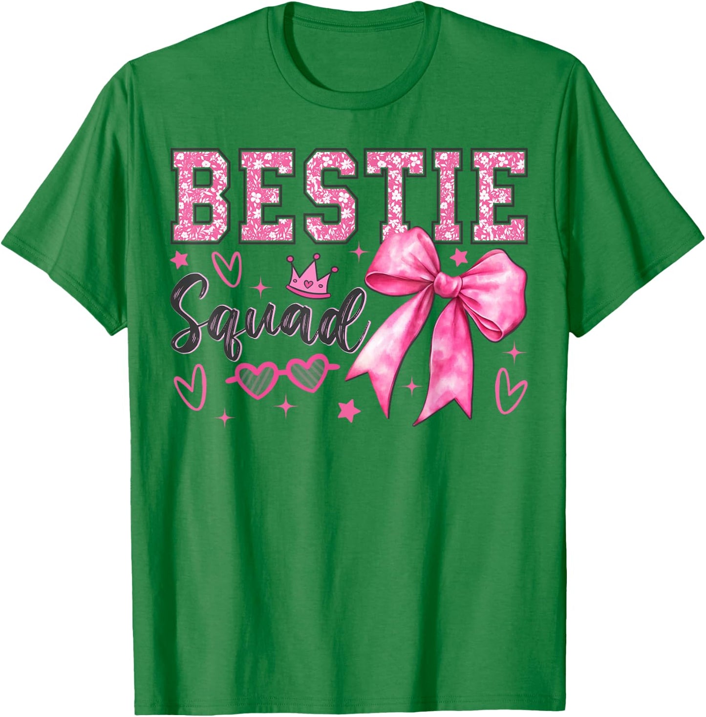 Bestie Squad Coquette Best Friends Matching Girls T-Shirt - T-Shirt | Irish Green