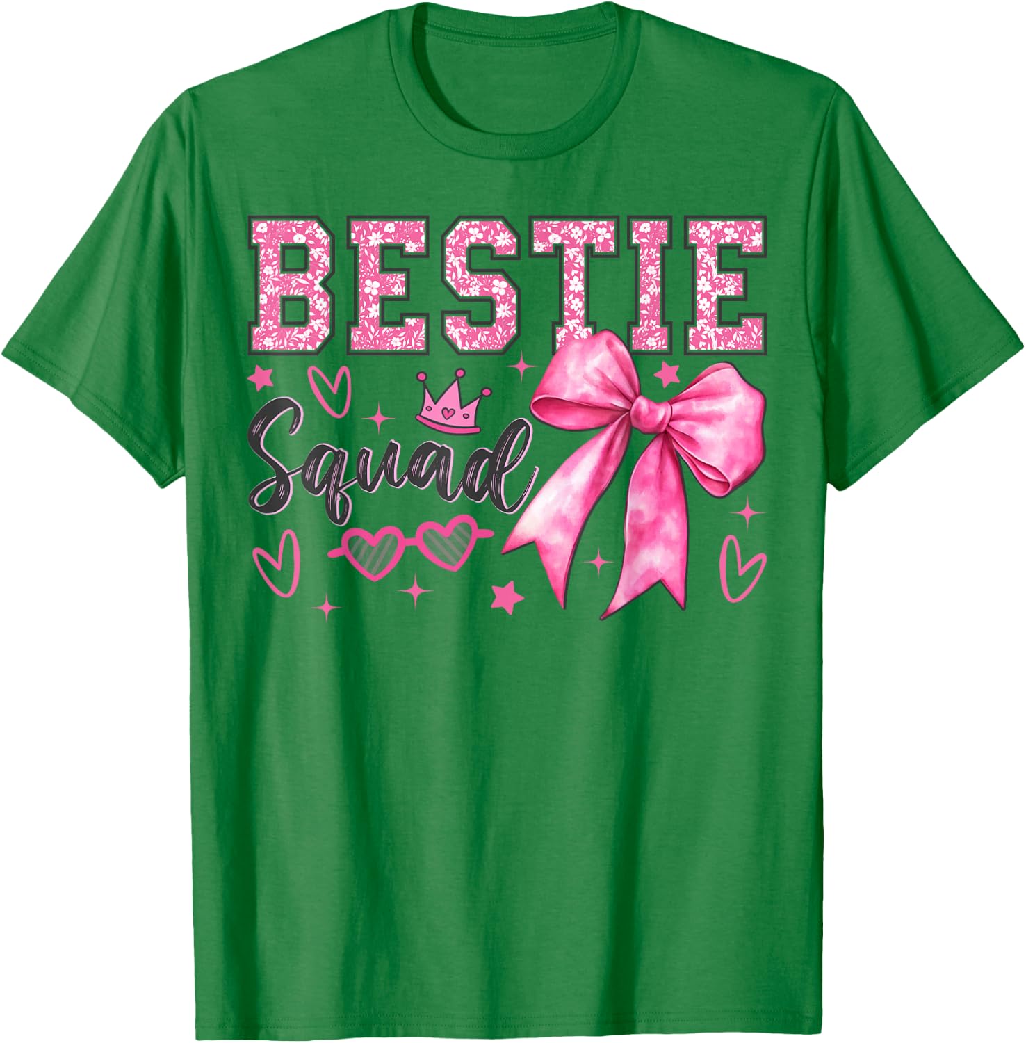 Bestie Squad Coquette Best Friends Matching Girls T-Shirt - T-Shirt | Irish Green