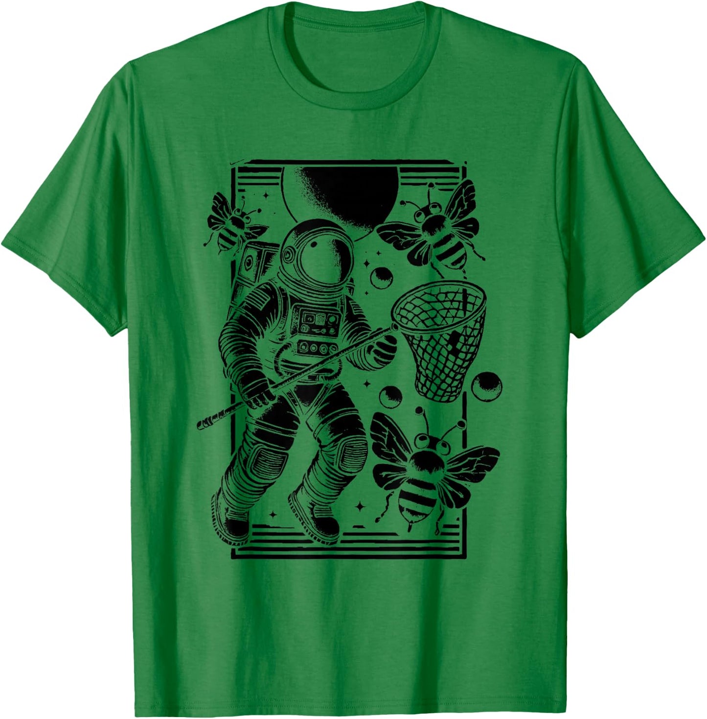 Astronaut Playing With Bugs Entomologist Entomology Bug T-Shirt - T-Shirt | Irish Green