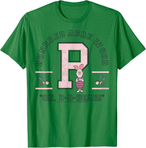 Disney Winnie The Pooh Piglet Hundred Acre Wood Oh D-D-Dear T-Shirt - T-Shirt | Irish Green