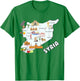 Syria map cities syrian national symbols T-Shirt - T-Shirt | Irish Green