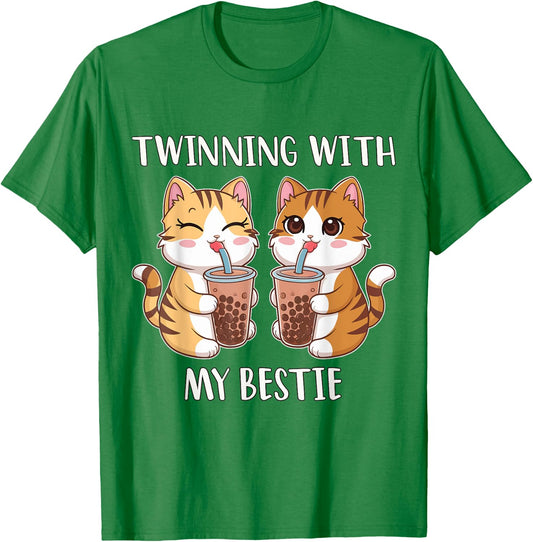 Twinning With My Bestie, Friends Spirit Week Girls Kids Day T-Shirt - T-Shirt | Irish Green