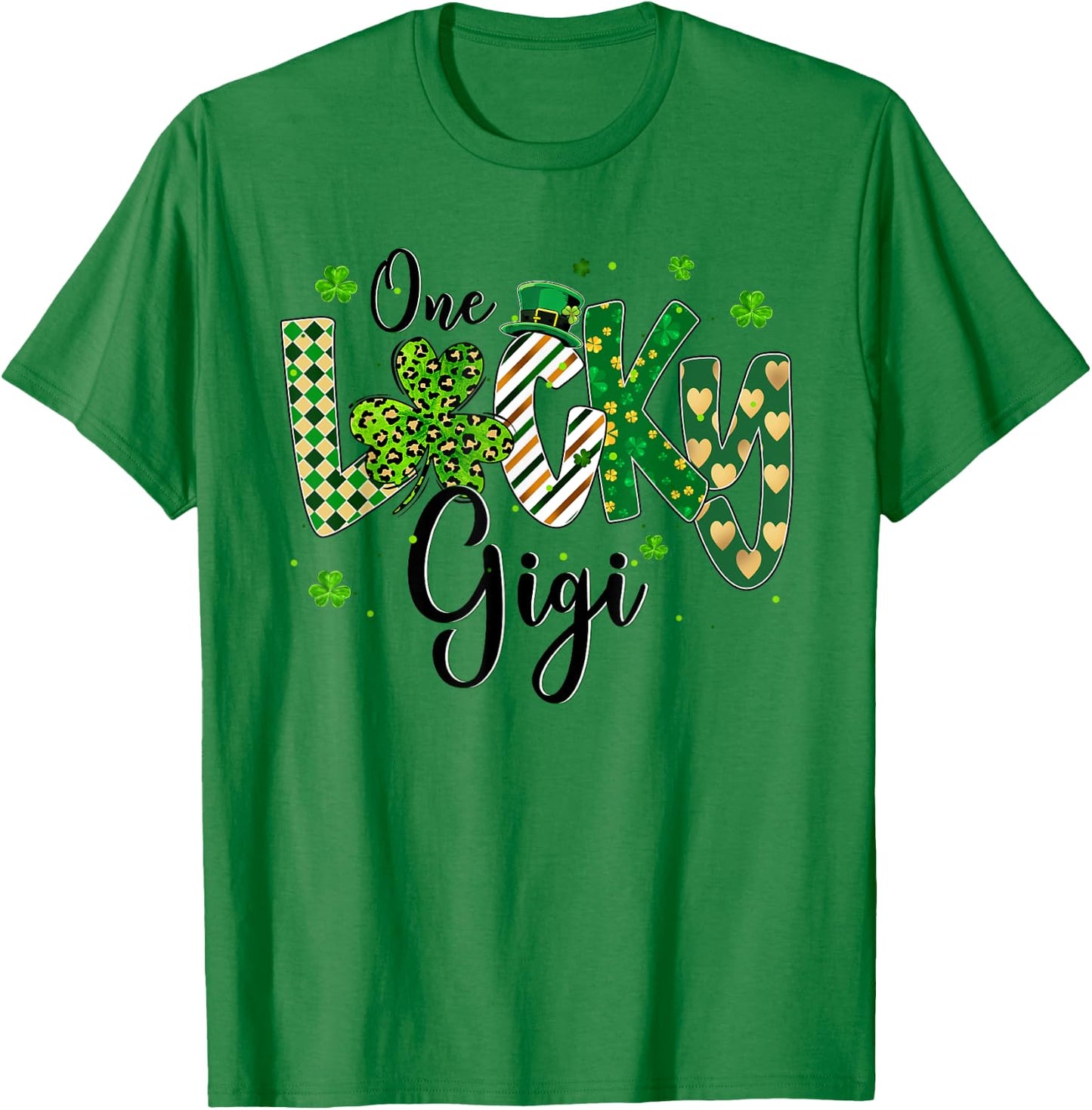 Shamrock One Lucky Gigi St. Patrick's Day Mother Mom T-Shirt - T-Shirt | Irish Green