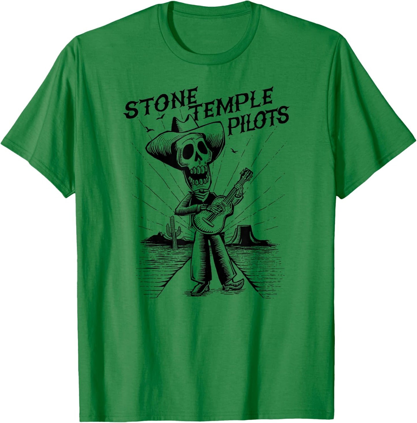 Stone Temple Pilots – Skeleton Day of the Dead T-Shirt - T-Shirt | Irish Green