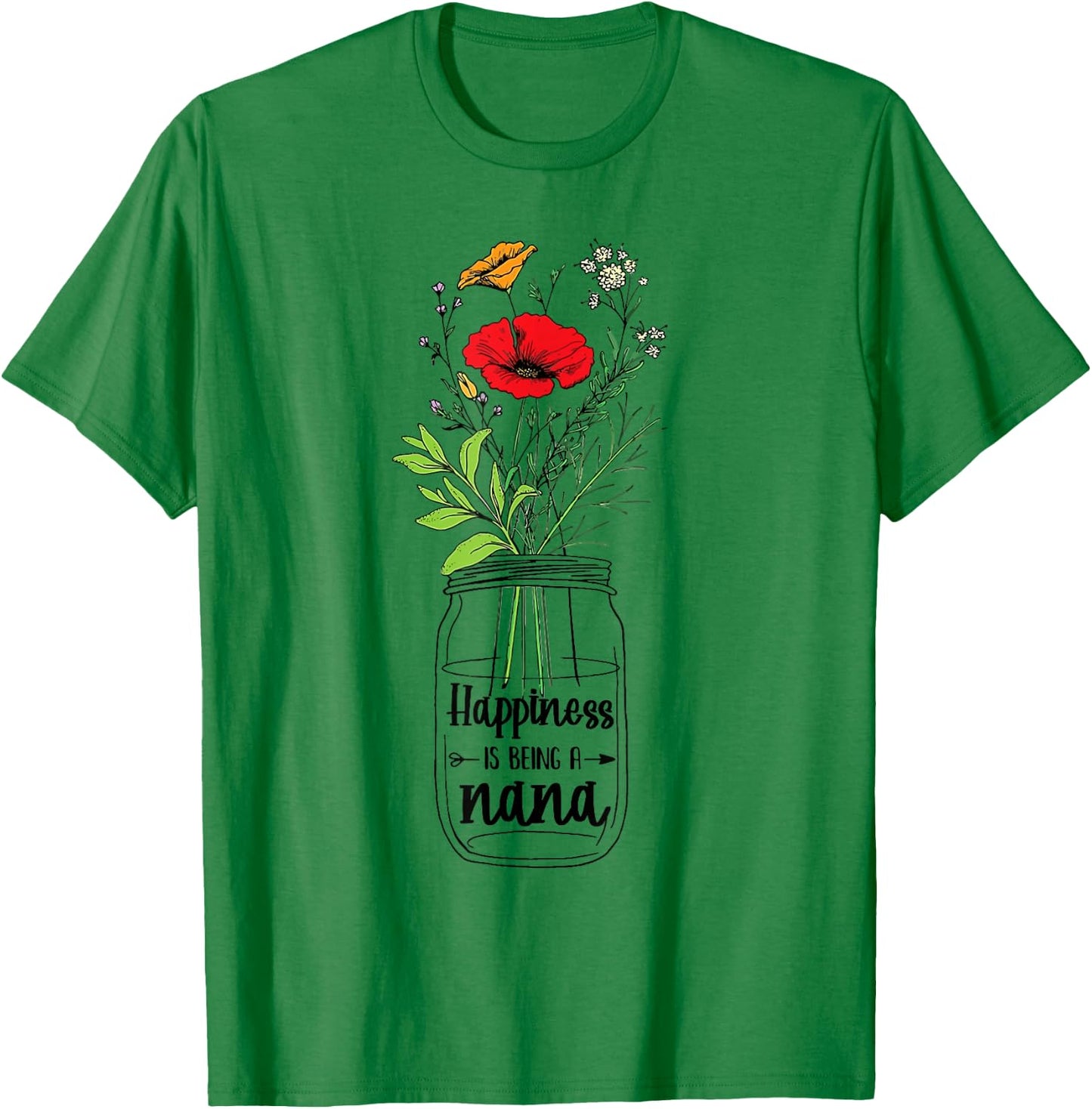 Happiness is being a Nana Announcement Mothers Day T-Shirt - T-Shirt | Irish Green
