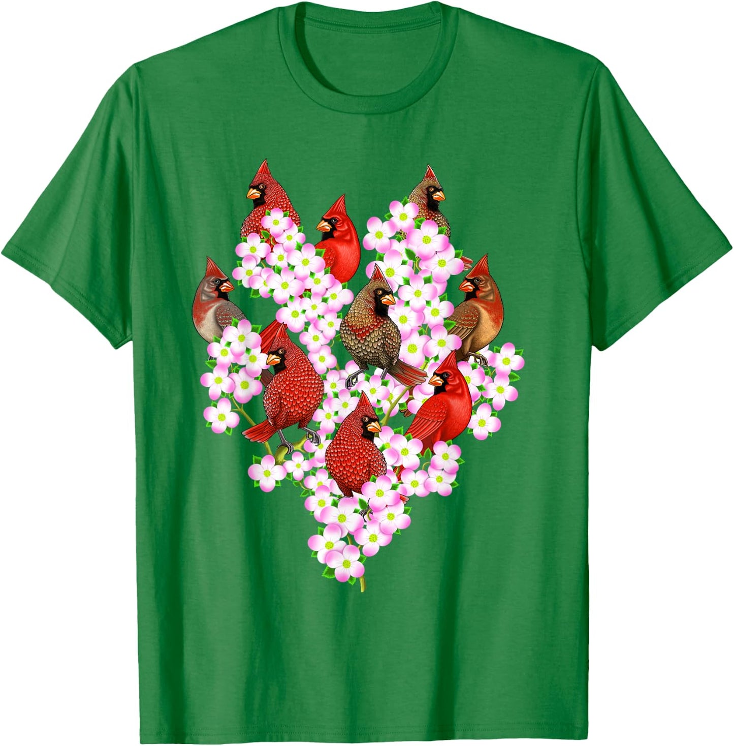 Red Cardinal Bird bird watchers T-Shirt - T-Shirt | Irish Green