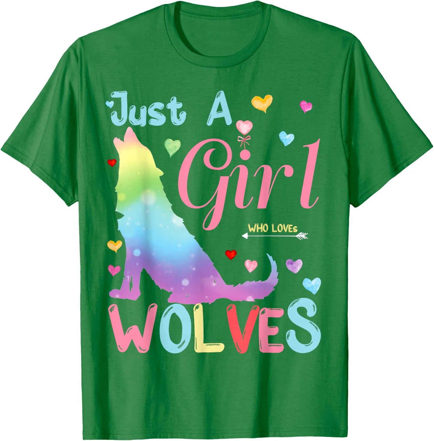 Wolves Cute Wolf Toddler Girls Howling Kids Wolf Costume T-Shirt - T-Shirt | Irish Green