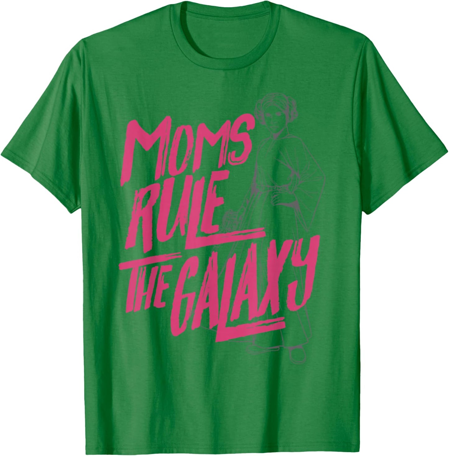 Star Wars Mother's Day Leia Line Art Moms Rule The Galaxy T-Shirt - T-Shirt | Irish Green