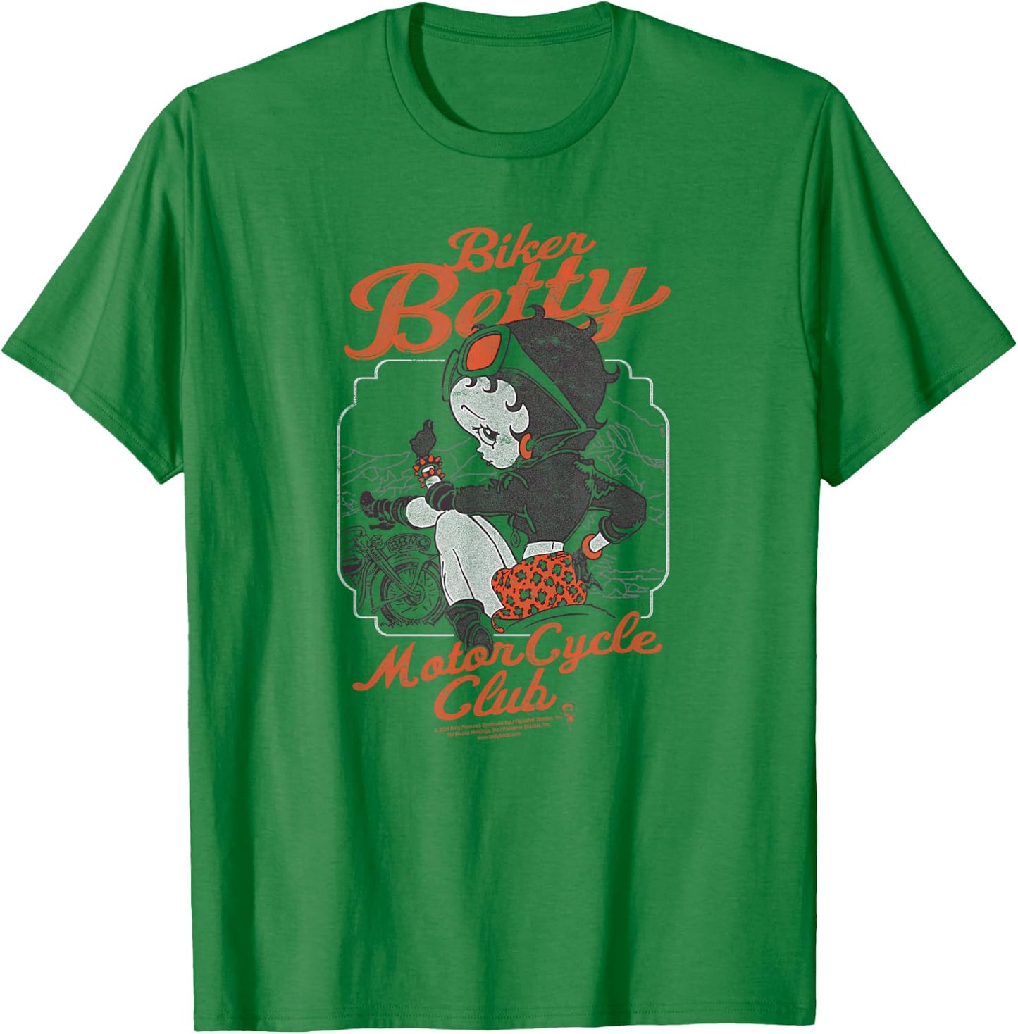 Betty Boop Motorcycle Club T-Shirt - T-Shirt | Irish Green