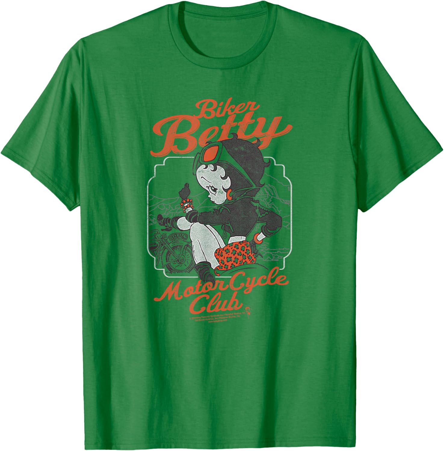 Betty Boop Motorcycle Club T-Shirt - T-Shirt | Irish Green