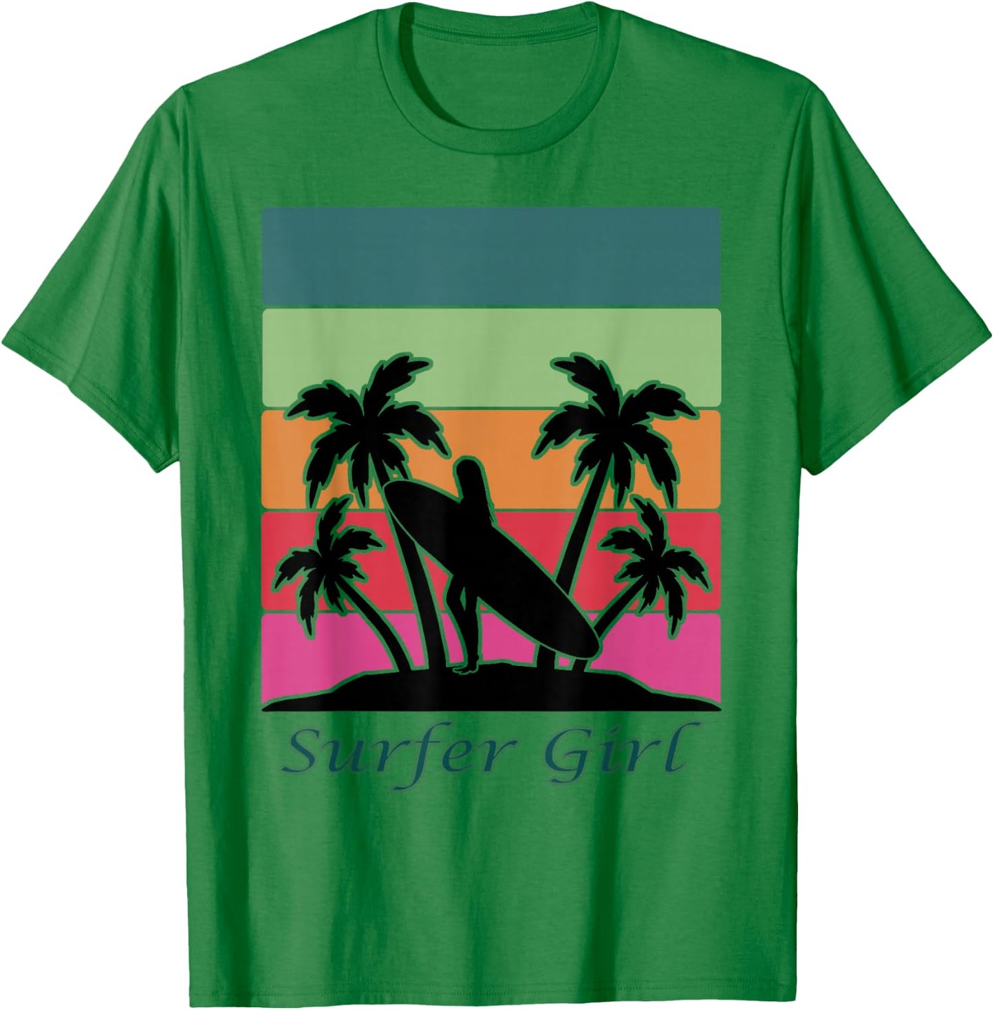 Surfer Girl, Girls Surfing T-Shirt - T-Shirt | Irish Green