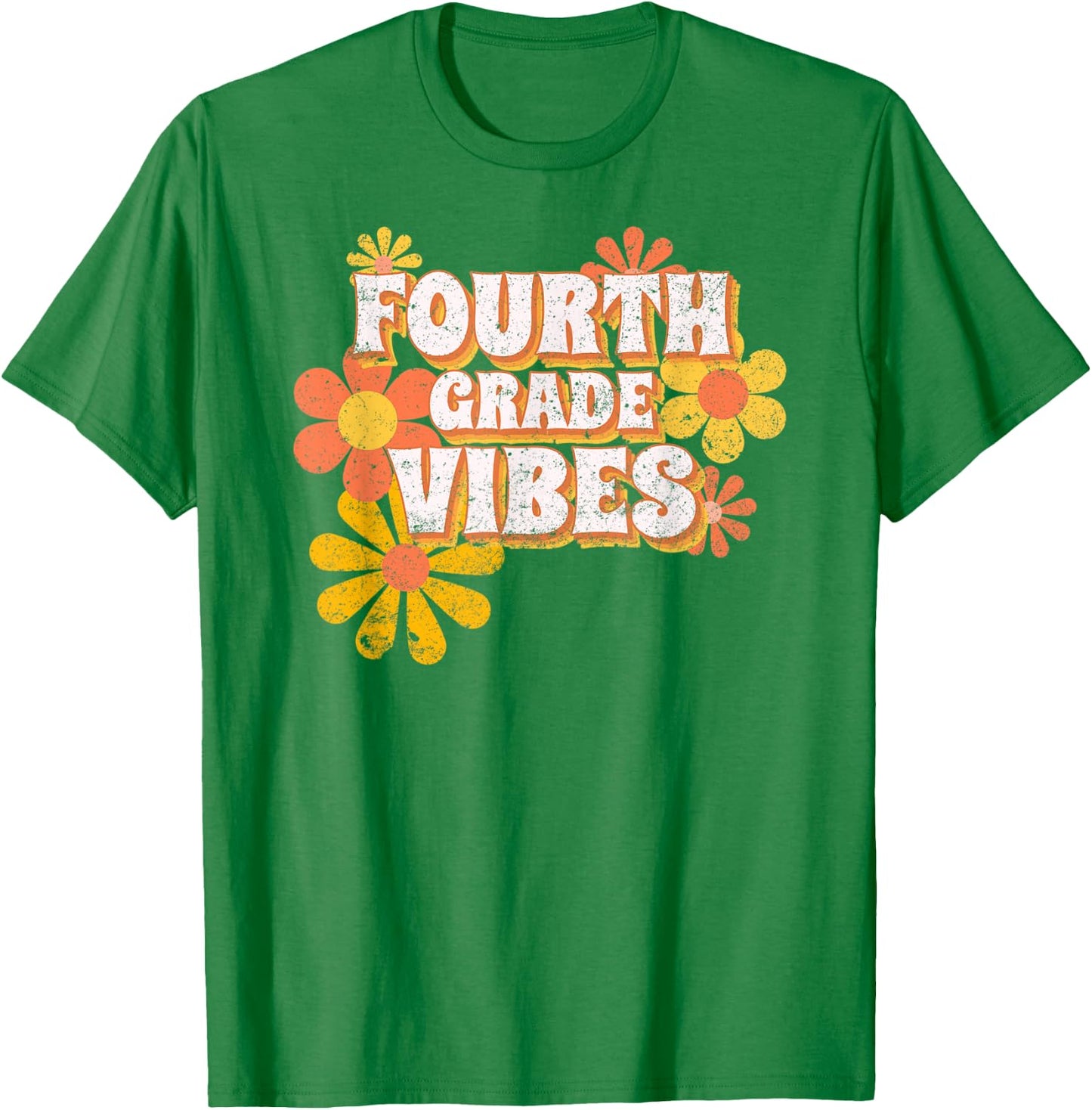 Fourth Grade Vibes Vintage Retro 4th grade Teacher Student T-Shirt - T-Shirt | Irish Green