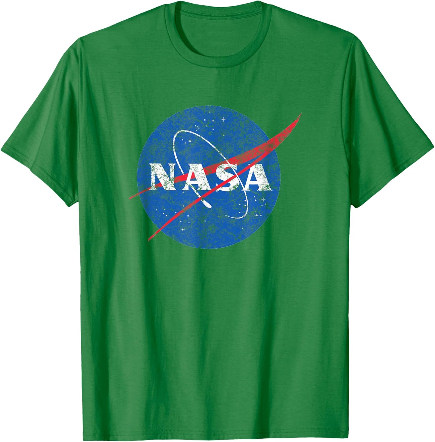 Officially Licensed NASA Meatball Logo Space Crew Distressed T-Shirt - T-Shirt | Irish Green