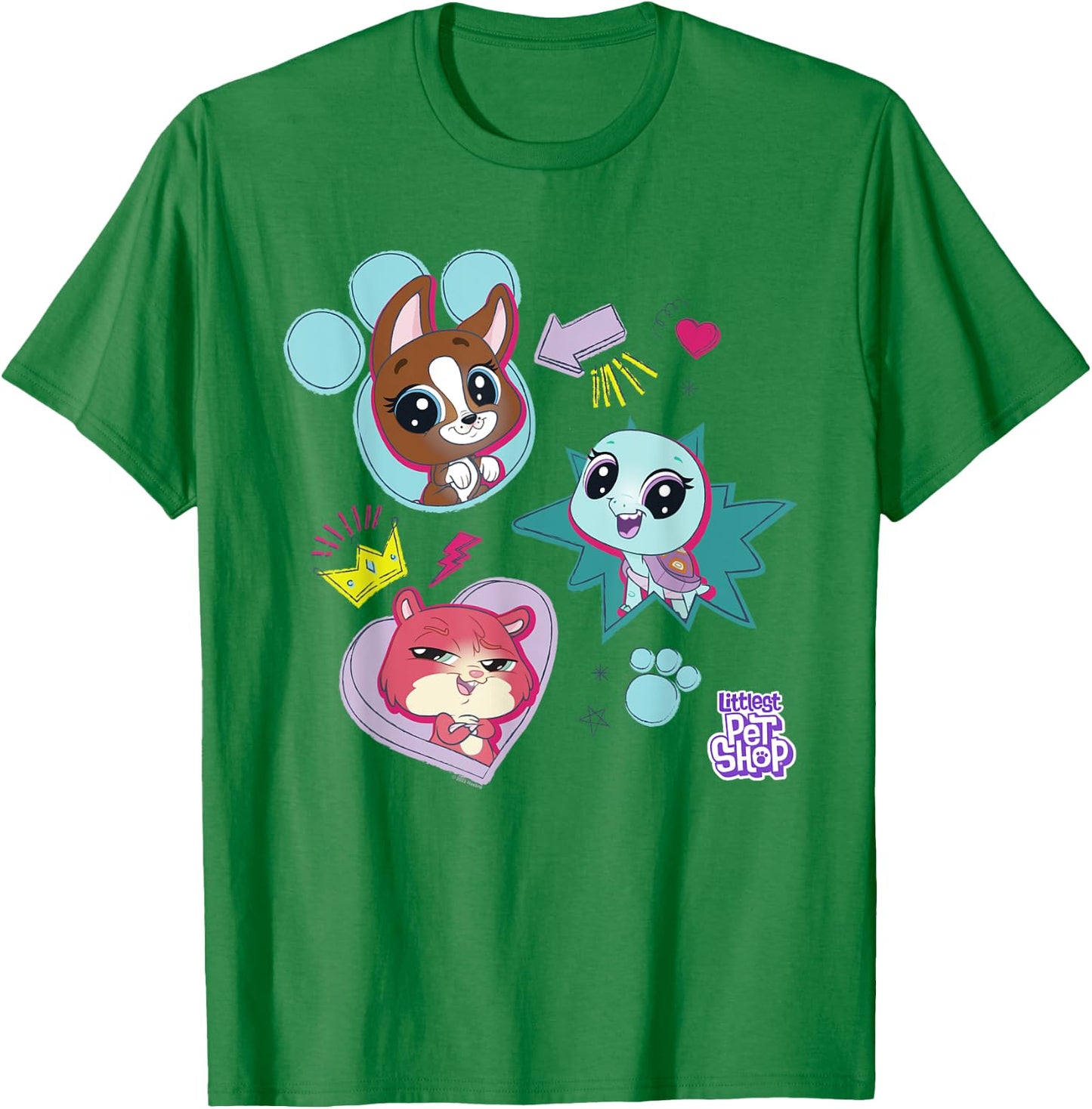 Littlest Pet Shop Pawsitively Cute Group T-Shirt - T-Shirt | Irish Green