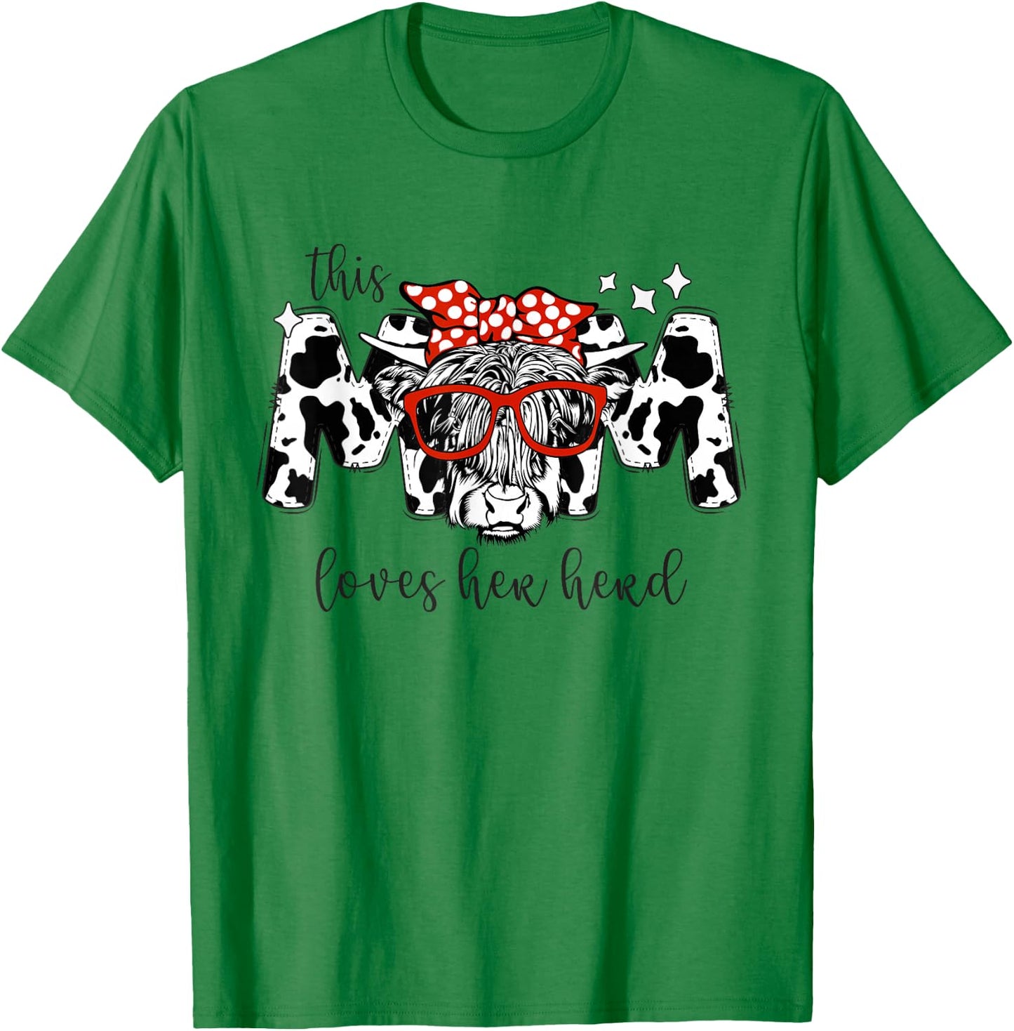 This Mom Loves Her Herd Cowgirl Mother's Day Women Boy Girl T-Shirt - T-Shirt | Irish Green