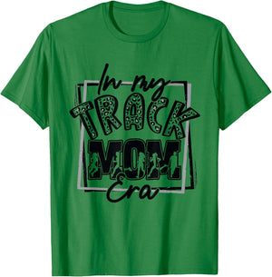 In My Track Mom Era Groovy Retro Track Mom Mother's Day T-Shirt - T-Shirt | Irish Green