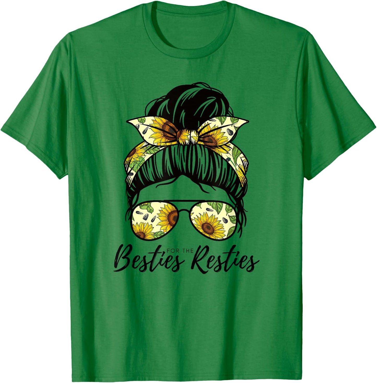 Besties For The Resties Hair Bandana Fits Mum and Me T-Shirt - T-Shirt | Irish Green