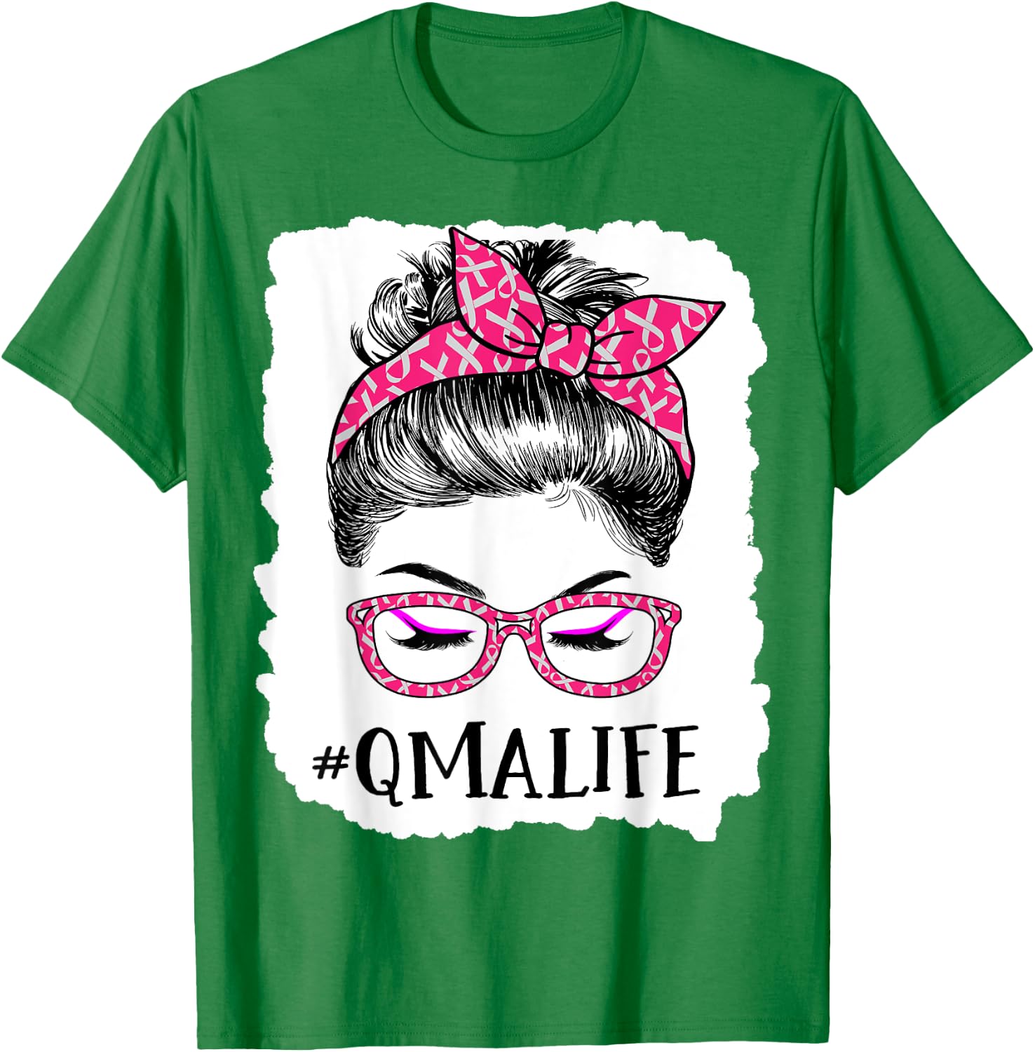 QMA Qualified Medication Aide In October We Wear Pink T-Shirt - T-Shirt | Irish Green