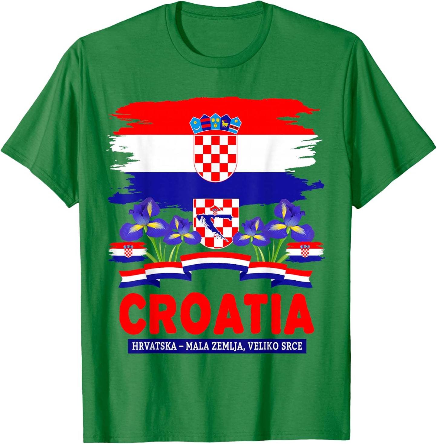 Hrvatska Croatian Flag Outfit Idea for Kids & Croatia Flag T-Shirt - T-Shirt | Irish Green