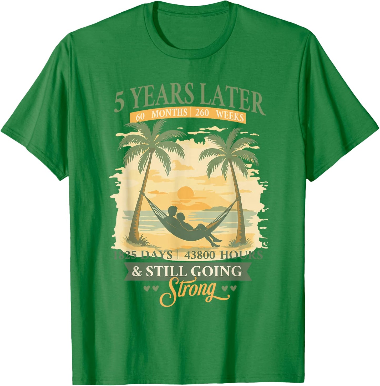 5th Wedding Anniversary Beach Matching Couples 5 Years T-Shirt - T-Shirt | Irish Green