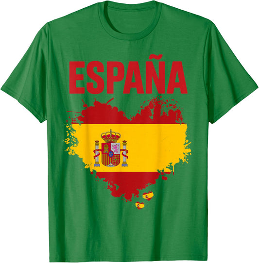 Spanish Flag Idea for Kids España Bandera española Spain T-Shirt - T-Shirt | Irish Green