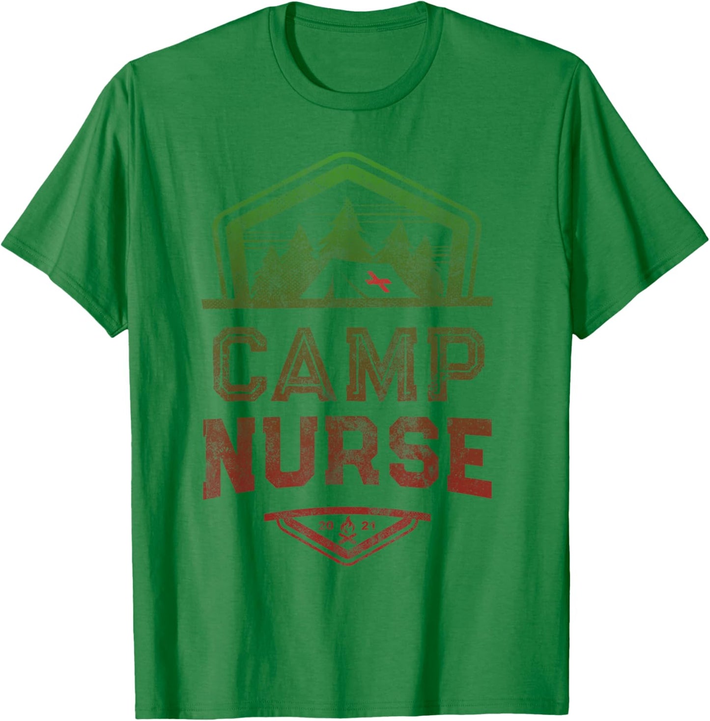 Vintage CAMP NURSE Staff Summer FOMO Campground Crew RN T-Shirt - T-Shirt | Irish Green