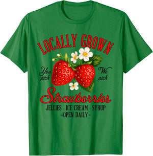 Strawberry Lover Farmers Market Locally A Grown Strawberries T-Shirt - T-Shirt | Irish Green