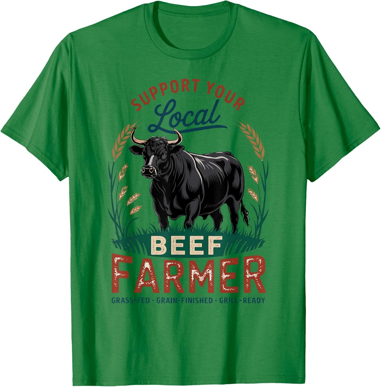 Proud Black Angus Local Beef Cattle Farmer T-Shirt - T-Shirt | Irish Green