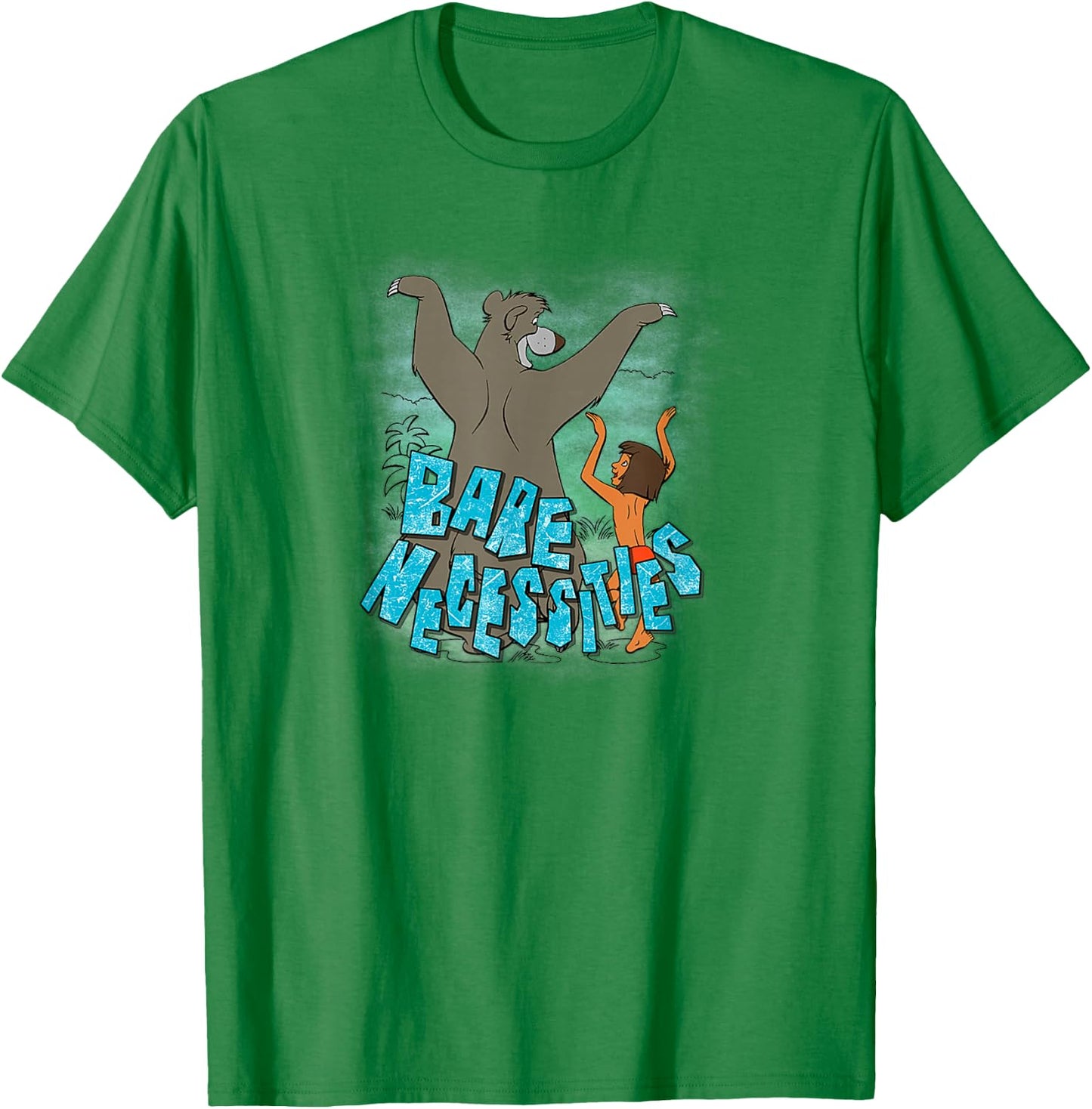 Disney The Jungle Book Mowgli & Baloo Bare Necessities T-Shirt - T-Shirt | Irish Green