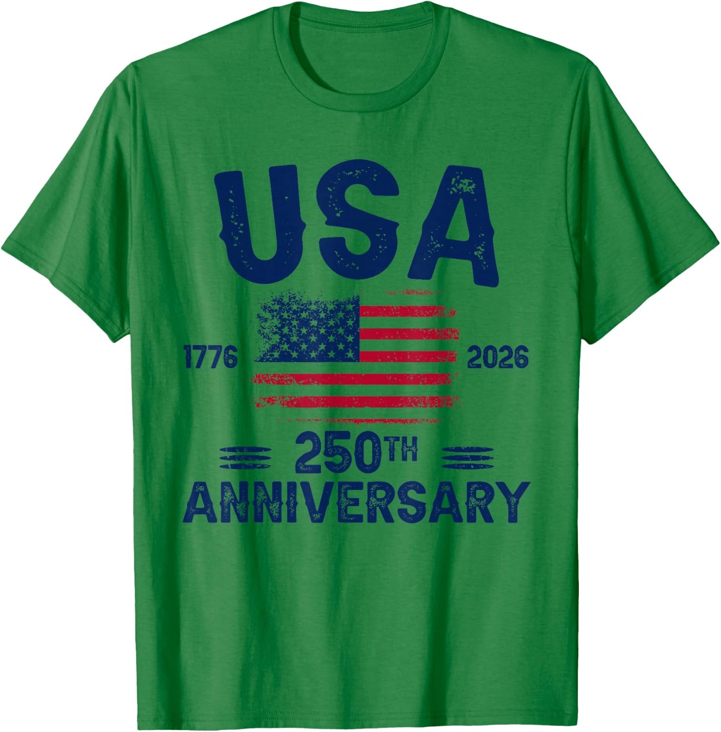 4th of July America US Flag Patriotic 250th Anniversary USA T-Shirt - T-Shirt | Irish Green
