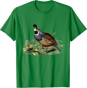 California Quail CA Quail Birder California Quail T-Shirt - T-Shirt | Irish Green