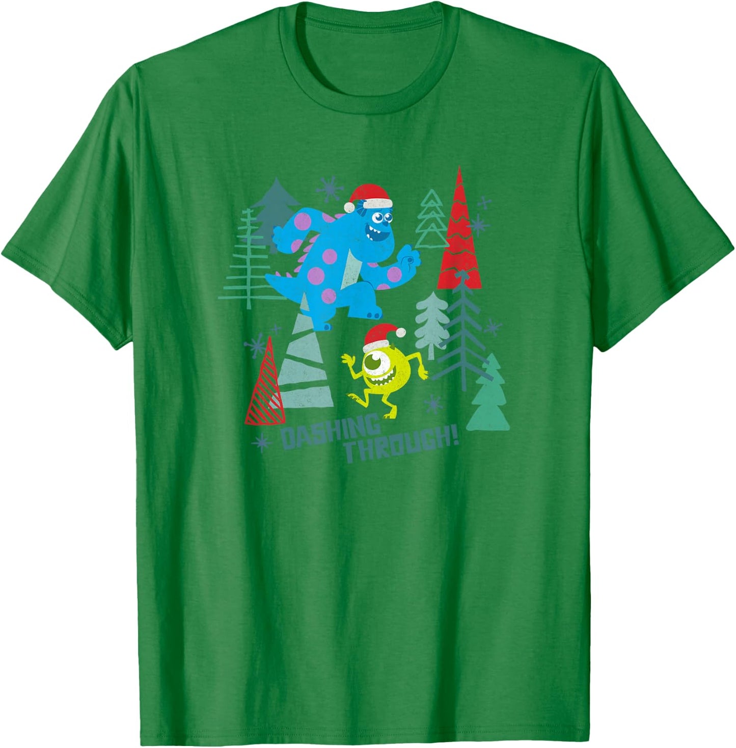 Disney Pixar Monsters Inc. Christmas Dashing Through! T-Shirt - T-Shirt | Irish Green