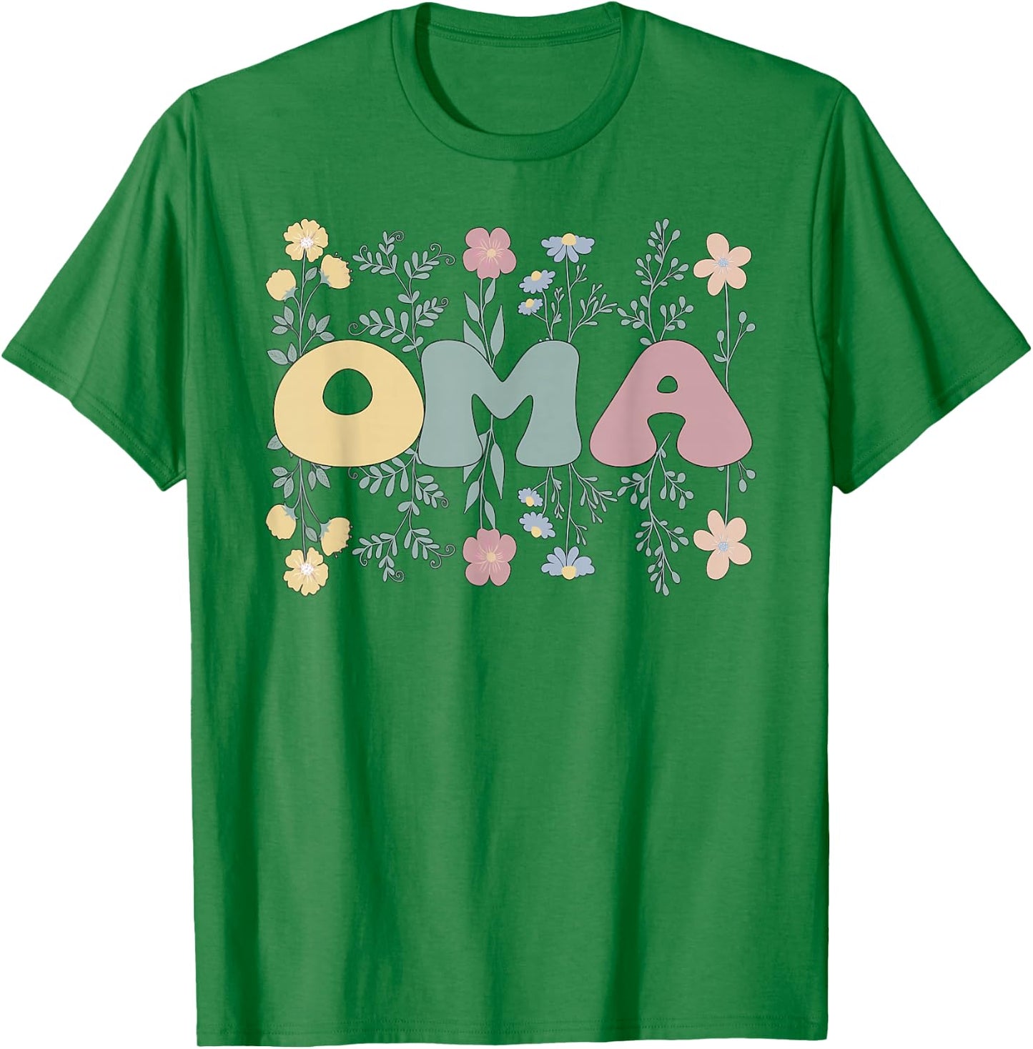Groovy Oma Grandmother Flowers Oma Grandma T-Shirt - T-Shirt | Irish Green