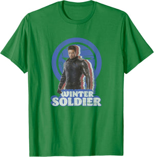 Marvel The Falcon and The Winter Soldier Bucky Retro T-Shirt - T-Shirt | Irish Green