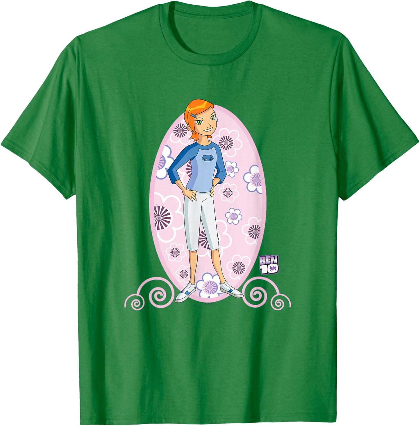 Ben 10: Alien Force Kid Gwen Tennyson Full Body Portrait T-Shirt - T-Shirt | Irish Green