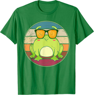 Funny Amphibian Frog Lover Animal Sunglasses Retro Frog T-Shirt - T-Shirt | Irish Green
