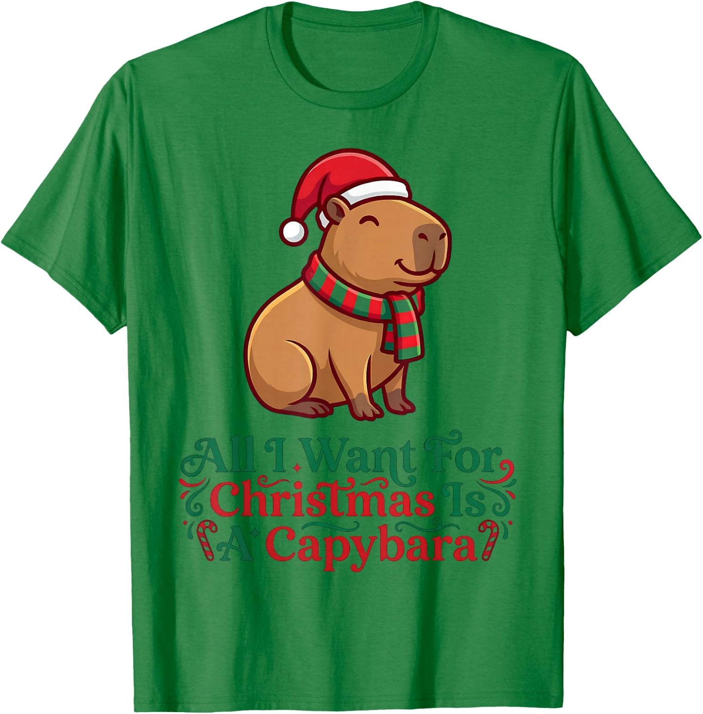 Christmas Capybara Ugly Sweater T-Shirt - T-Shirt | Irish Green